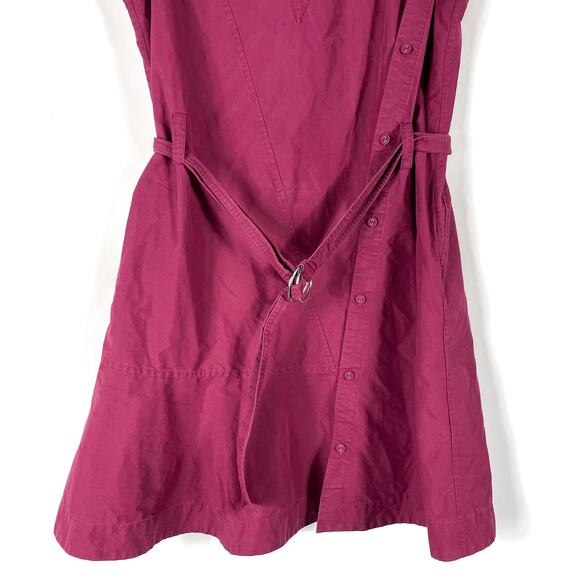 3.1 Phillip Lim Sleeveless V-Neck Belted Mini Dress Burgundy Button Sz 4 - Picture 8 of 14